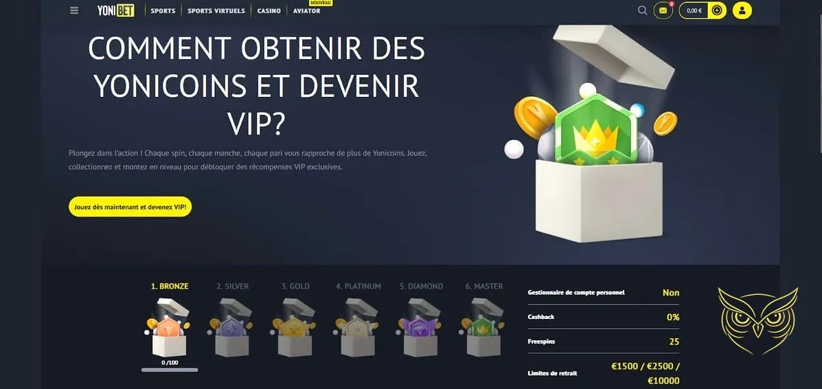 Bouton d'inscription Yonibet Casino