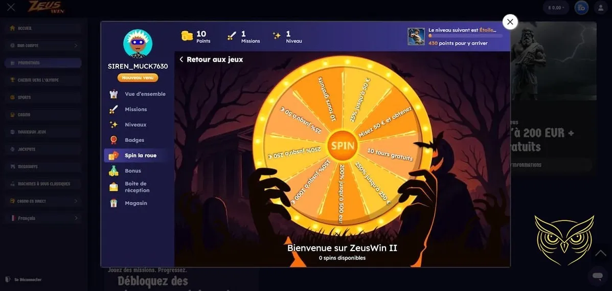 Icône de dépôt d'argent ZeusWin Casino