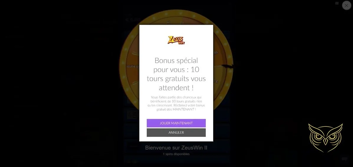 Icône d'inscription pour le casino ZeusWin