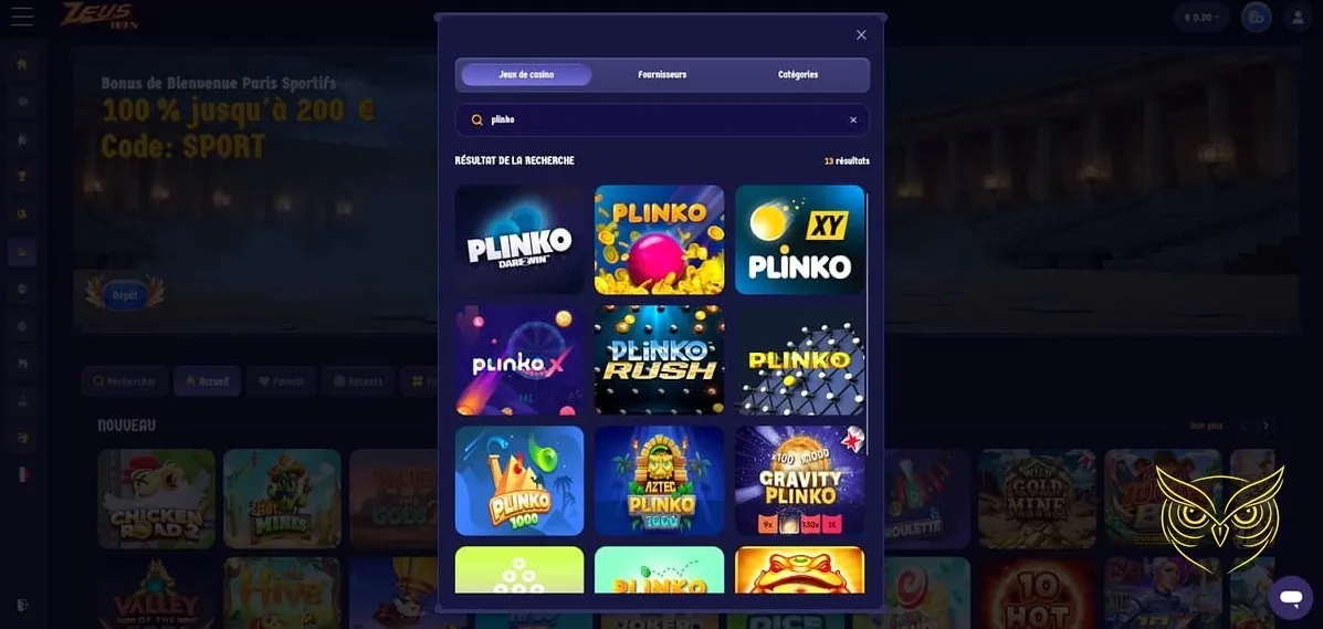 Icône bonus de bienvenue ZeusWin