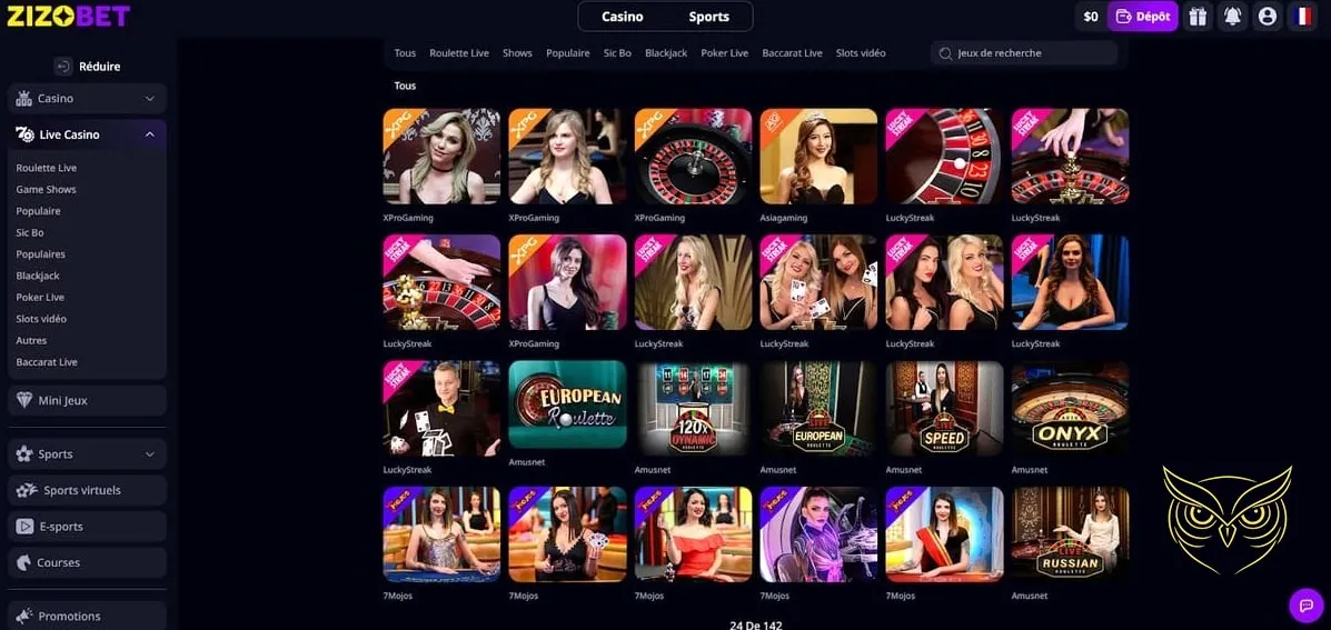 Bannière du bonus sport Zizobet Casino