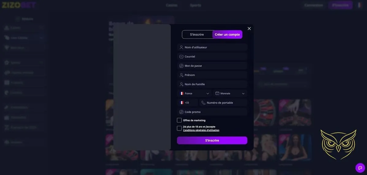 Icône des paris e-sports Zizobet Casino