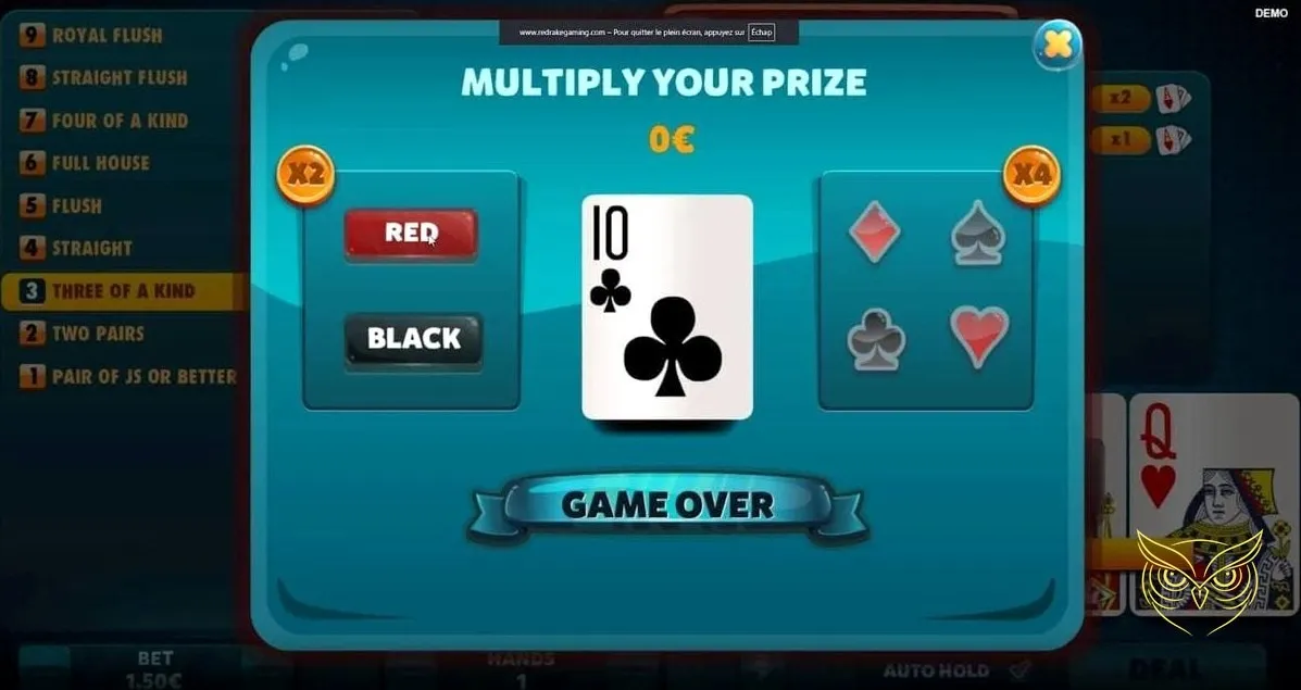 Capture d'écran 3 du jeu Jacks or Better Red Rake Gaming