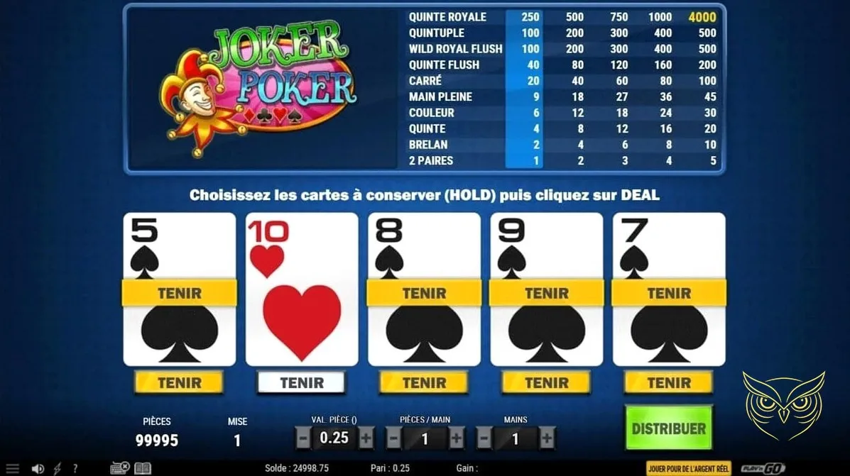 Capture d'écran 1 du jeu Joker Poker de Wazdan