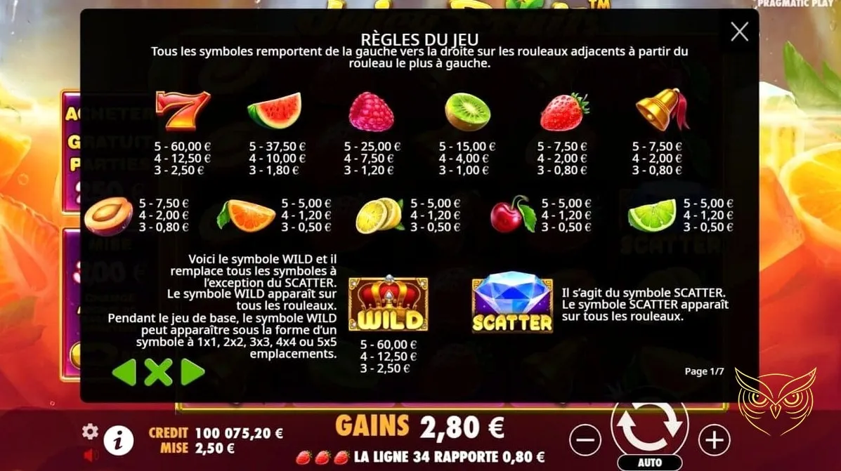 Capture d'écran 2 du jeu Juicy Fruits Pragmatic Play