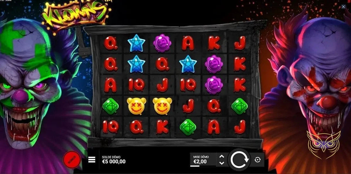 Capture d'écran 1 du jeu Klowns Hacksaw Gaming