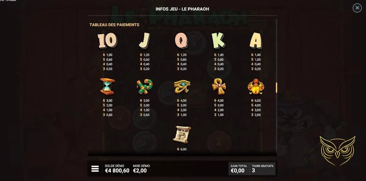 Capture d'écran 2 du jeu Le Pharaoh Hacksaw Gaming