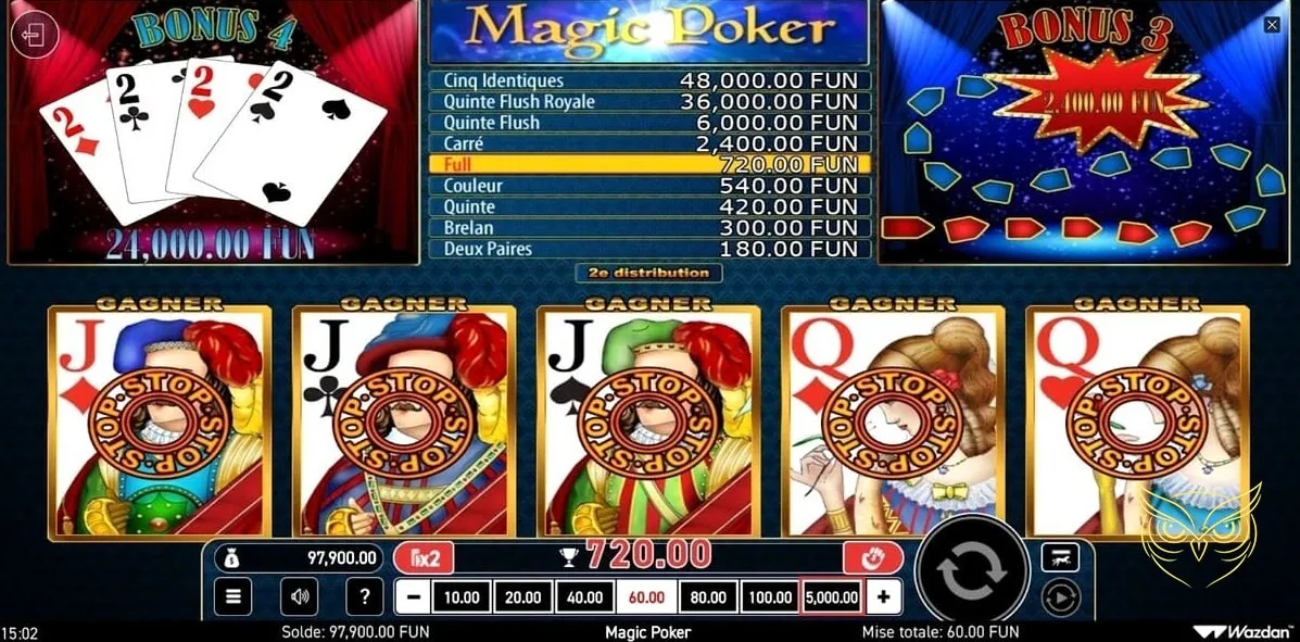 Capture d'écran 1 du jeu Magic Poker Wazdan