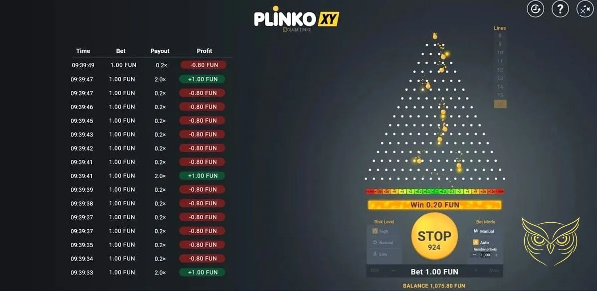 Capture d'écran 2 du jeu Plinko XY (BGaming)