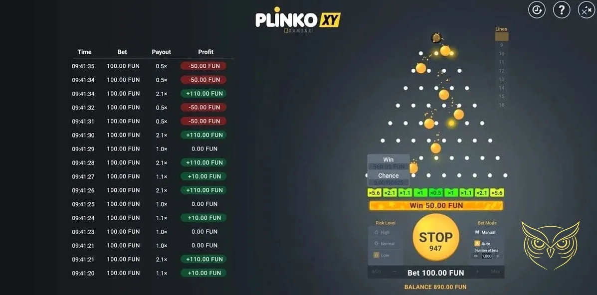 Capture d'écran 3 du jeu Plinko XY (BGaming)